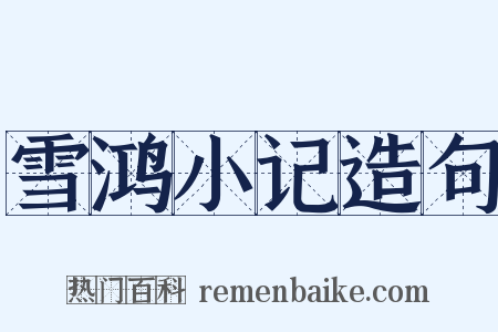 雪鸿小记造句是什么意思的图片